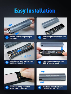 VCOM M.2 NVMe SSD Enclosure, 10Gbps PCIe to USB Adapter tool free CU850SN