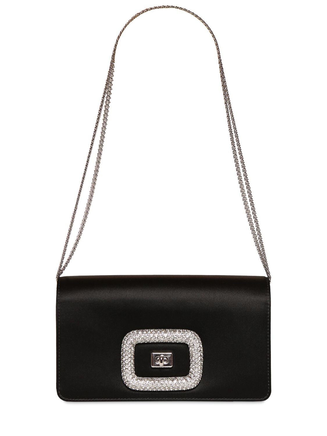 ROGER VIVIER Viv Choc Mini Black Satin Clutch New | eBay