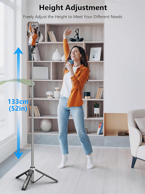 Selfie Stick & Phone Tripod, All in 1 Selfie Stick Tripod with Remote, Phone Tra