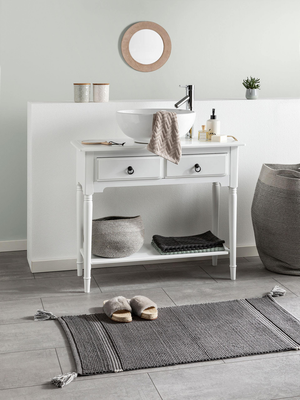 benuta Badematte Dust Anthrazit 60x100 cm Florhöhe bis 5 mm Voll funktionsfähig 