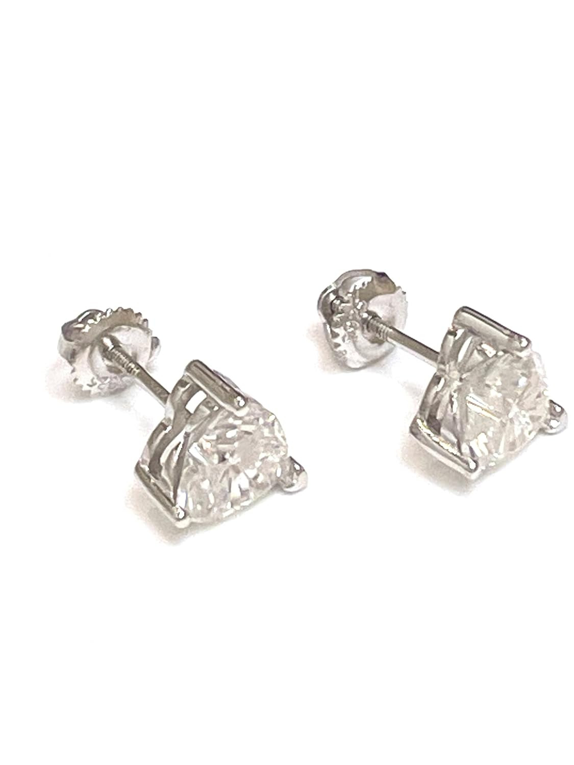 Fine Jewelry Heart cut Diamond Earrings 2 ctw Diamond Stud