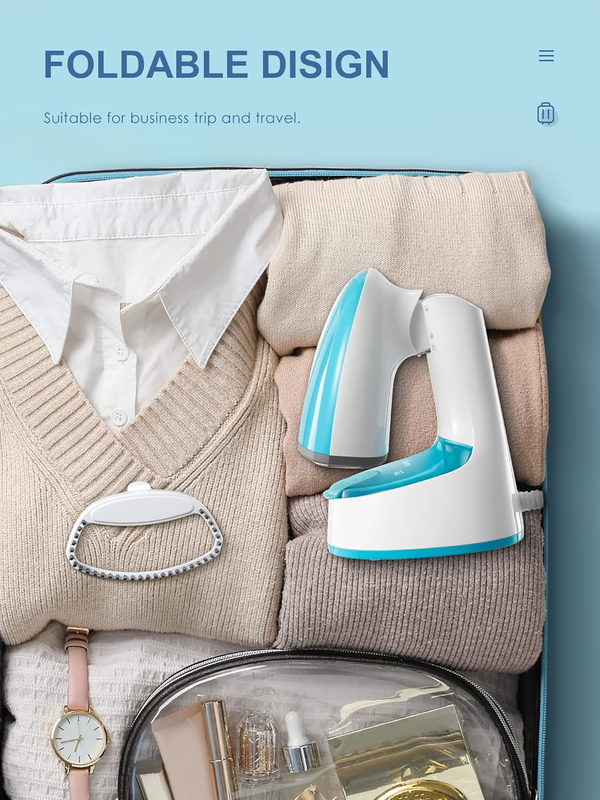 Steamer for Clothes, 1200W Foldable Clothes Steamer, Handheld Garment Steamer, F
