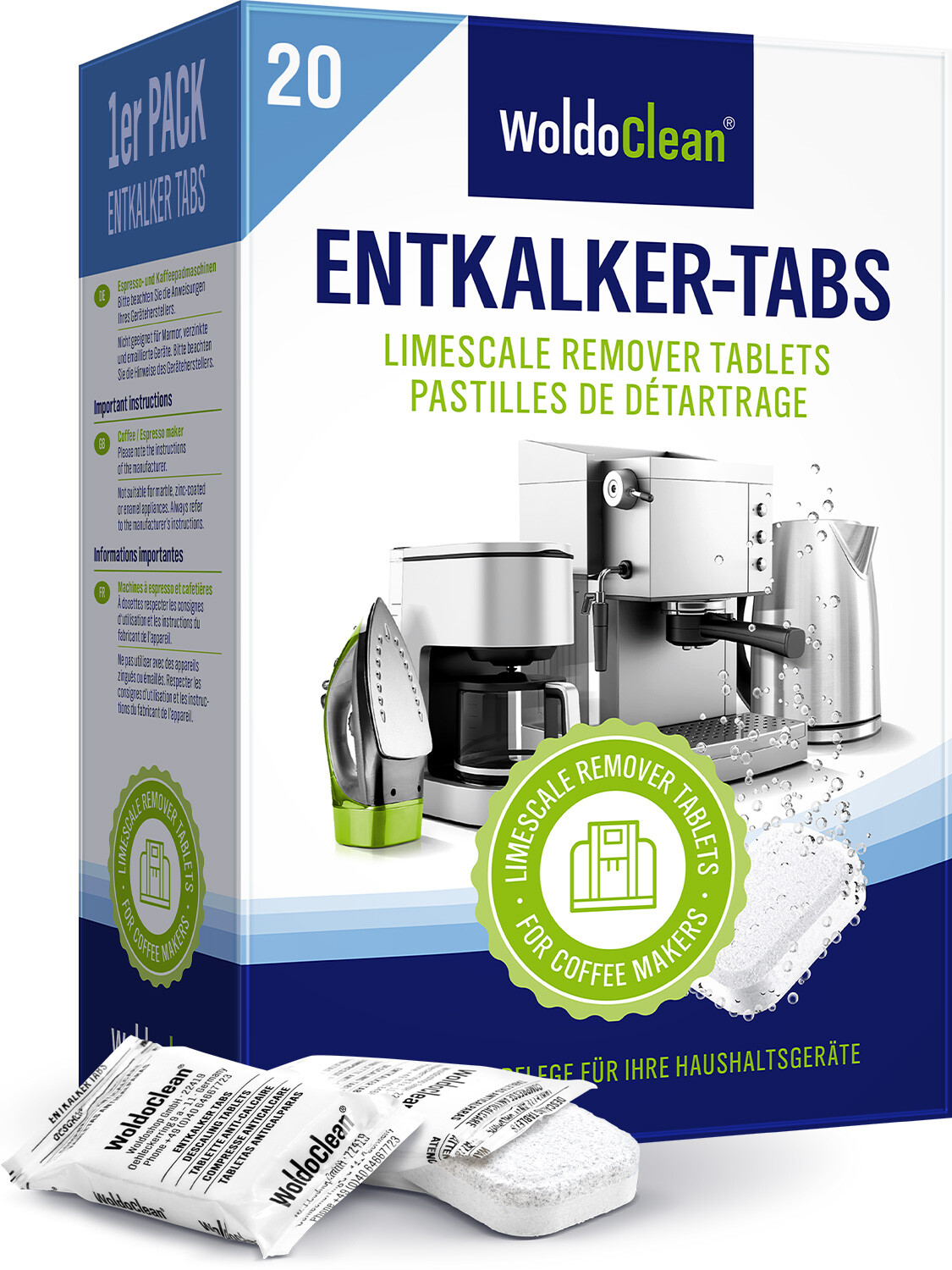 Entkalkungstabletten 16g kompatibel mit Delonghi Bosch Siemens Jura Tassimo
