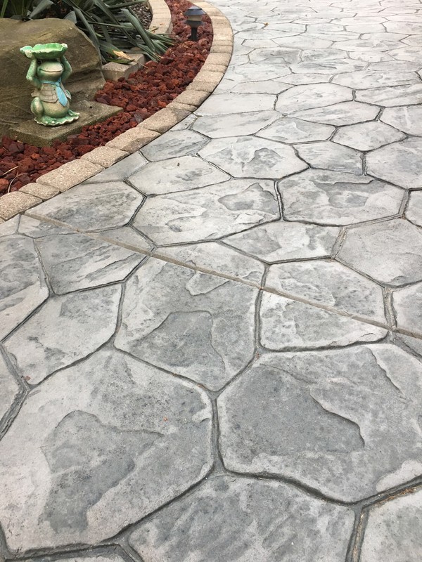 Concrete RUBBER Stamp *FLOWER*. Mat for Printing on Cement imprint