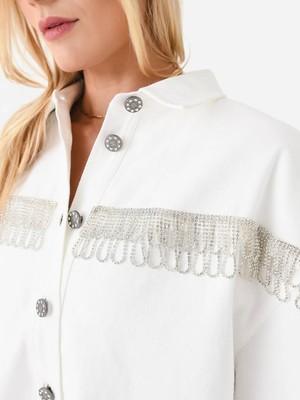 Pre-owned Rotate Birger Christensen Rotate Twill Oversized Shirt In Pristine White - Size 36