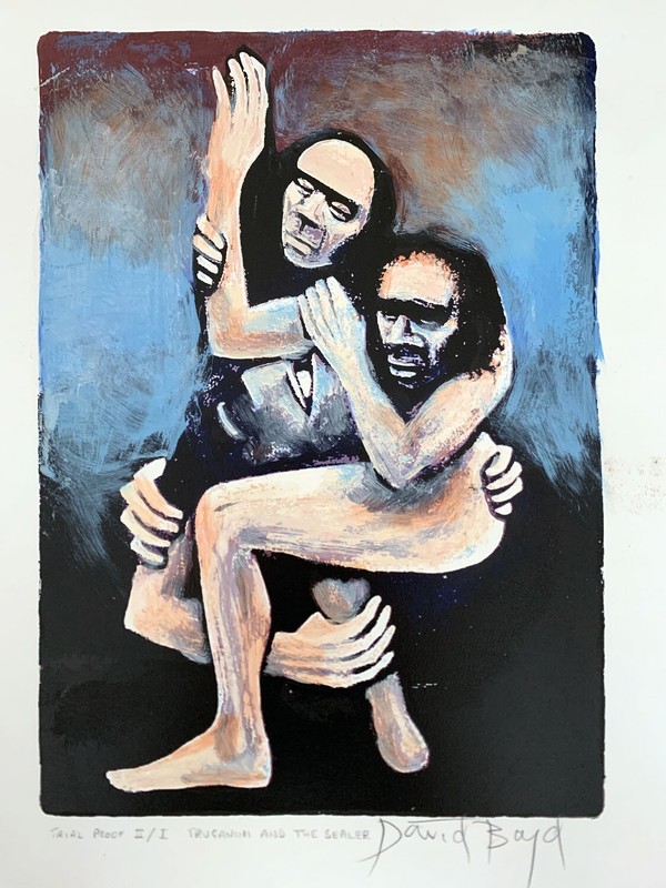 David Boyd (1924-2011)  'Trunganini And The Sealer' Signed Screenprint 41 X 30cm