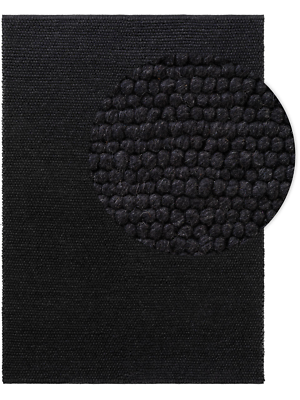 benuta Wollteppich Beads Anthrazit 200 x 300 cm Teppich Wohnzimmer Kurzfloor