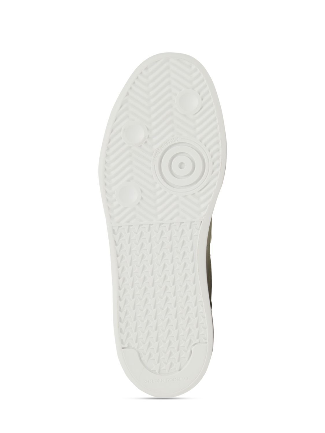 Pre-owned Golden Goose Purestar Women's White/silver Leather Low Top Sneakers