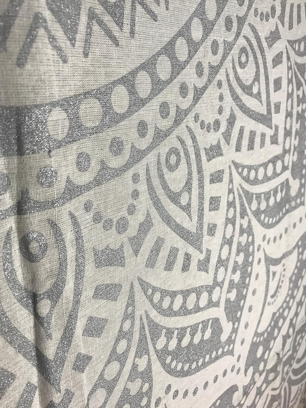 raajsee Glittering Silver Grey Tapestry Wall Hanging Mandala-Bohemian Room Decor