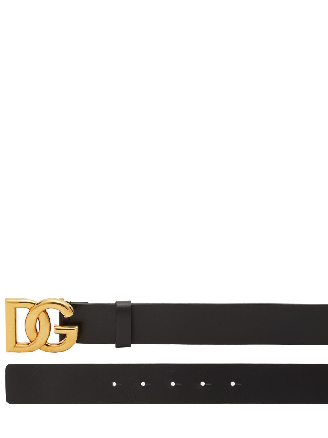Pre-owned Dolce & Gabbana Dolce&gabbana Men's Dg Black/gold 40mm Leather Belt