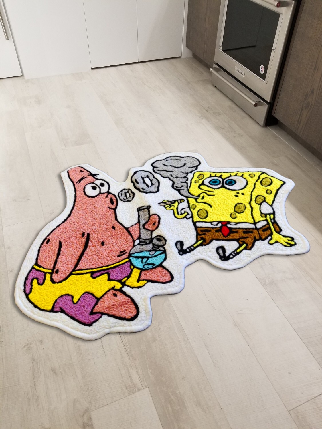 SpongeBob Cartoon Floor Mat Washable Bedroom Area Wool Rugs