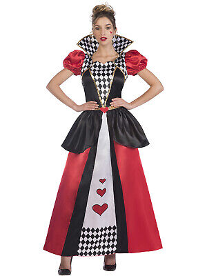 Adults Queen of Hearts Fancy Dress Wonderland Costume Womens Fairytale Book