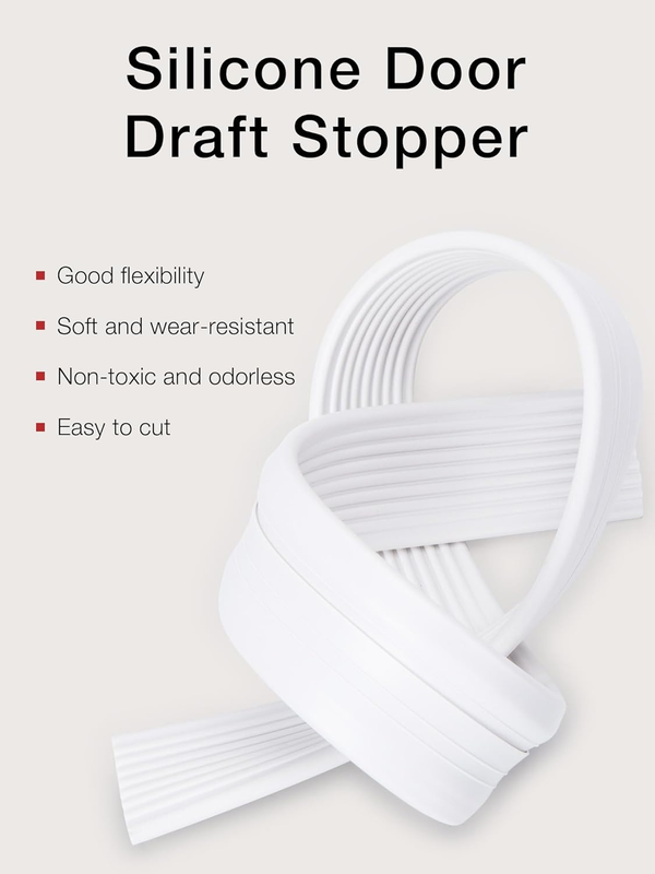 Silicone Door Draft Stopper 3.3ft, Upgraded Door Soundproofing Door Draft Blocke