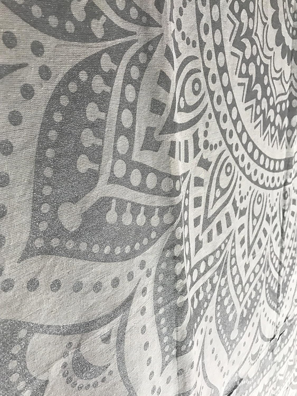 raajsee Glittering Silver Grey Tapestry Wall Hanging Mandala-Bohemian Room Decor