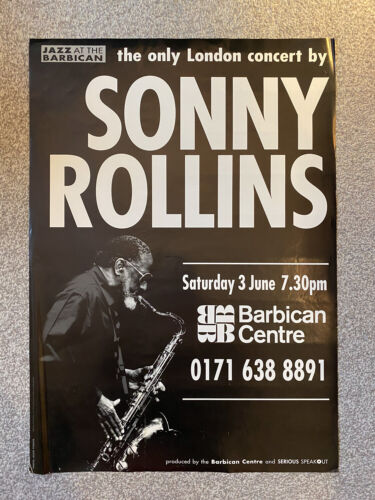 Original Sonny Rollins 1995 jazz concert poster - Barbican Centre, London