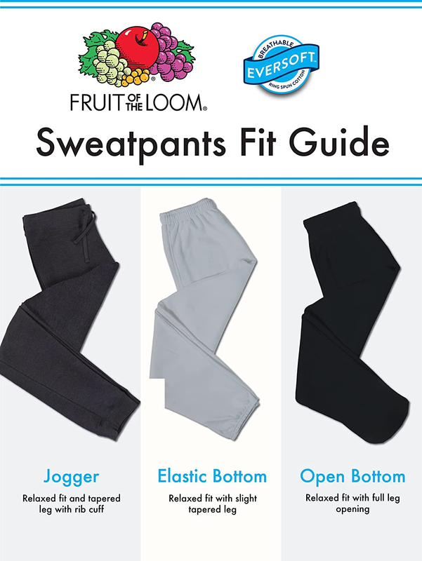 Fruit of the Loom Eversoft Fleece Sweatpants with Pockets, Relaxed Fit, Moisture