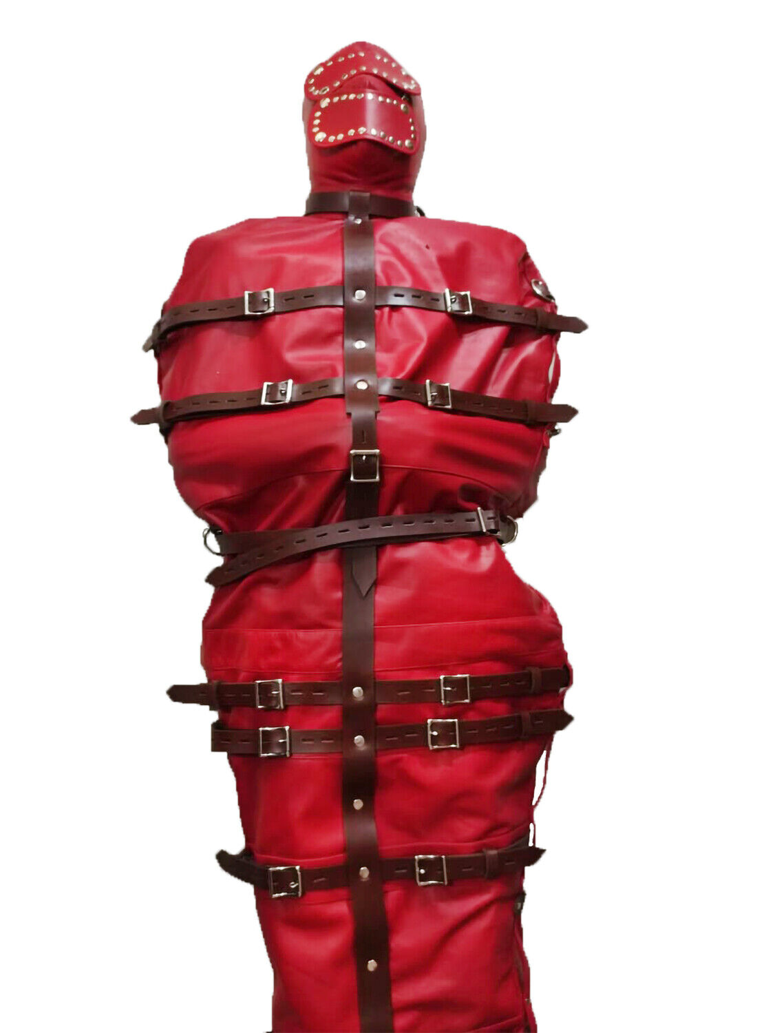 Red Leather Bondage bag BDSM Slave SleepSack Extreme Leather