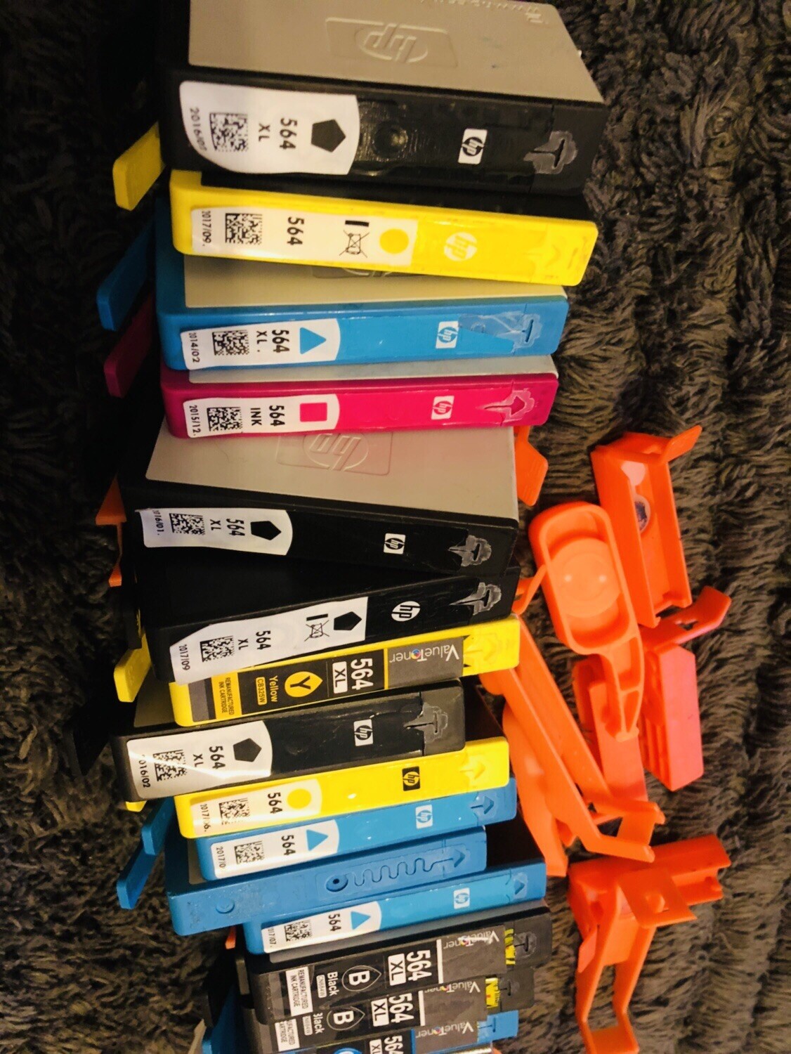 Lot 22  Empty HP 564 XL Printer Ink Cartridges 12 HP  10 refills