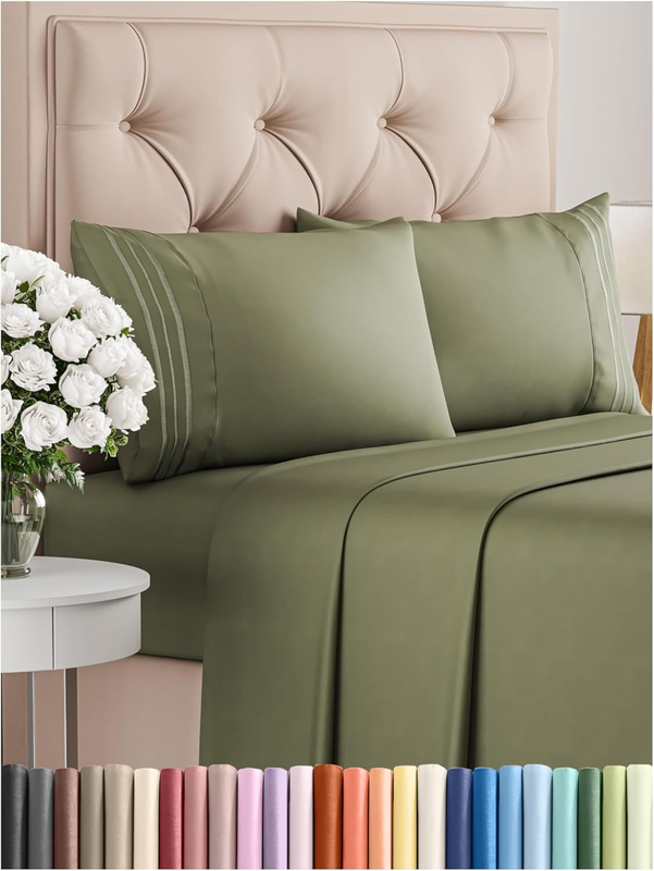 Full Size 4 Piece Sheet Set - Comfy Breathable & Cooling Bed Sheets Set - Hotel Luxury Bedding for Women, Men, Kids & Teens - Deep Pockets, Easy-Fit, Super Soft & Wrinkle Free - Oeko-Tex - Sage Green