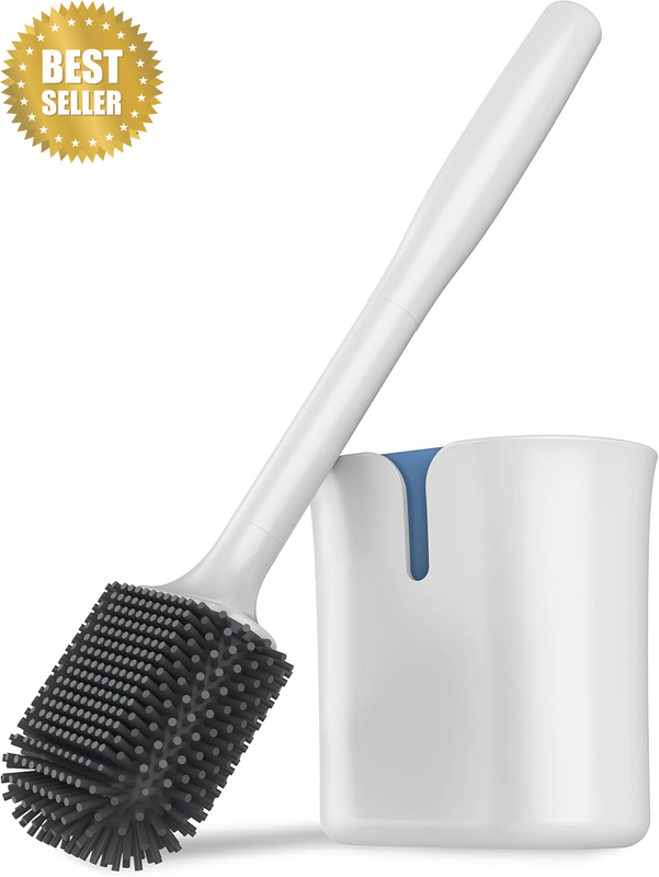 Toilet Brush and Holder, Wall Mounted Toilet Brush for Bathroom Cleaning, Compac