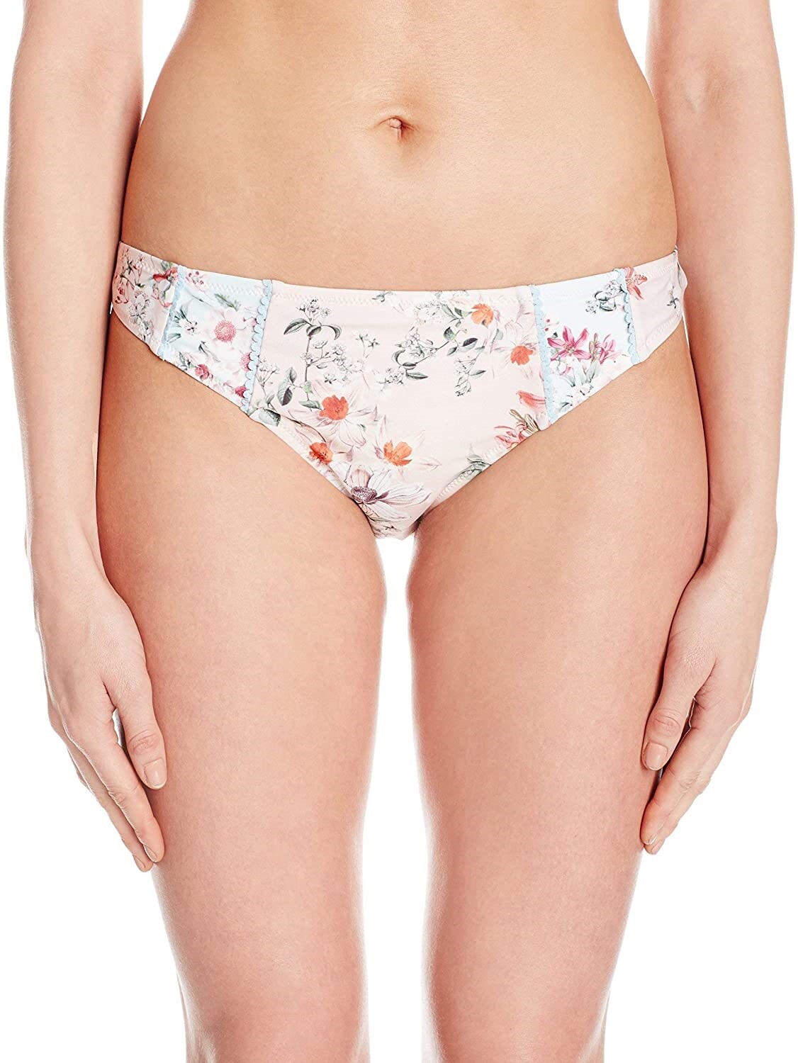 MINKPINK 262441 Women's Sherbet Mid Rise Bikini Bottom Pastel Floral Size Medium