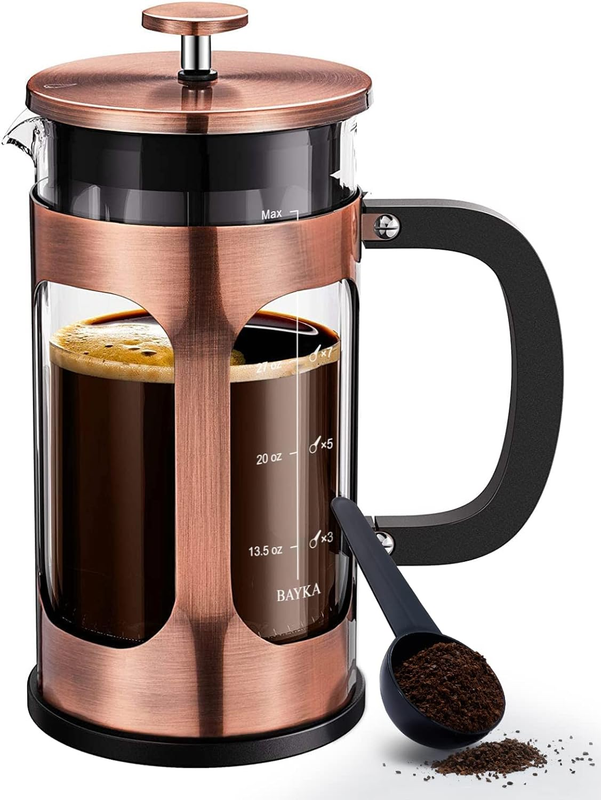Coffee Maker, Glass Classic Copper Stainless Steel