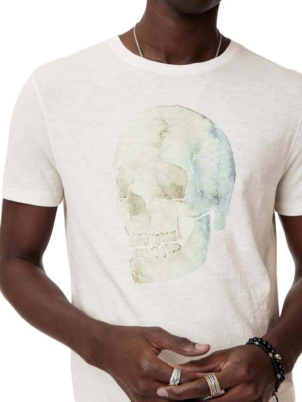 John Varvatos Men's Watercolor Skull Tee