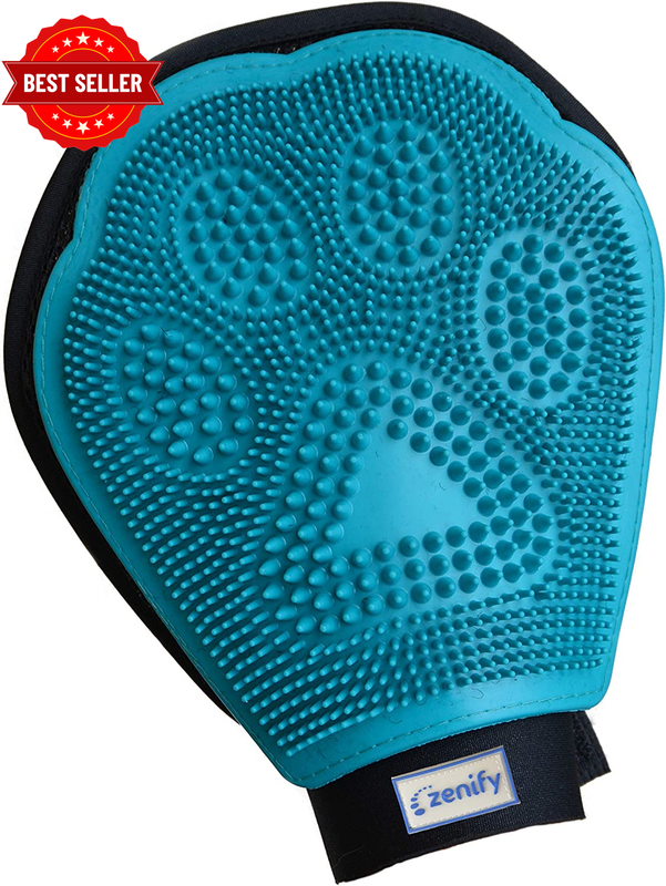 Zenify Pet Grooming Glove Luxury Dog Fur Cat Hair Remover 2-In-1 Deshedding Mitt