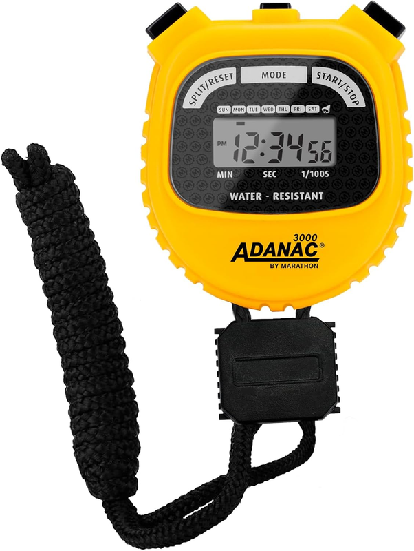 Adanac 3000 Digital Sports Stopwatch Timer with Extra Large Display and Buttons,