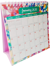 Small Standing Monthly Desk Calendar Jan-Dec- Pink Stand | eBay