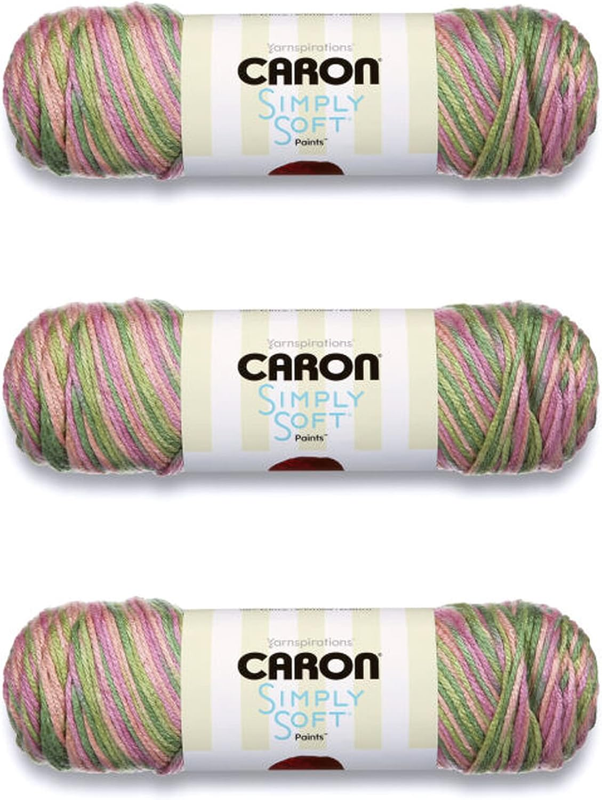 Simply Soft Rose Garden Paints Yarn - 3 Pack of 141G/5Oz - Acrylic - 4 Medium (W