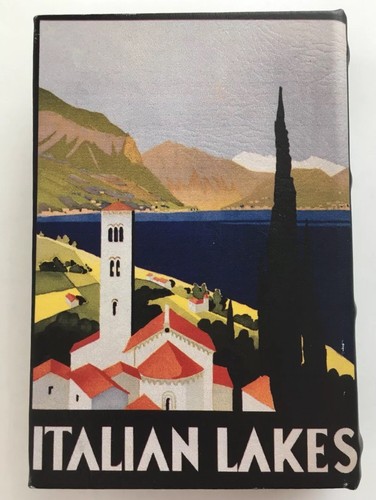 Kikkerland Italian Lakes Small Hollow Book Wooden Box
