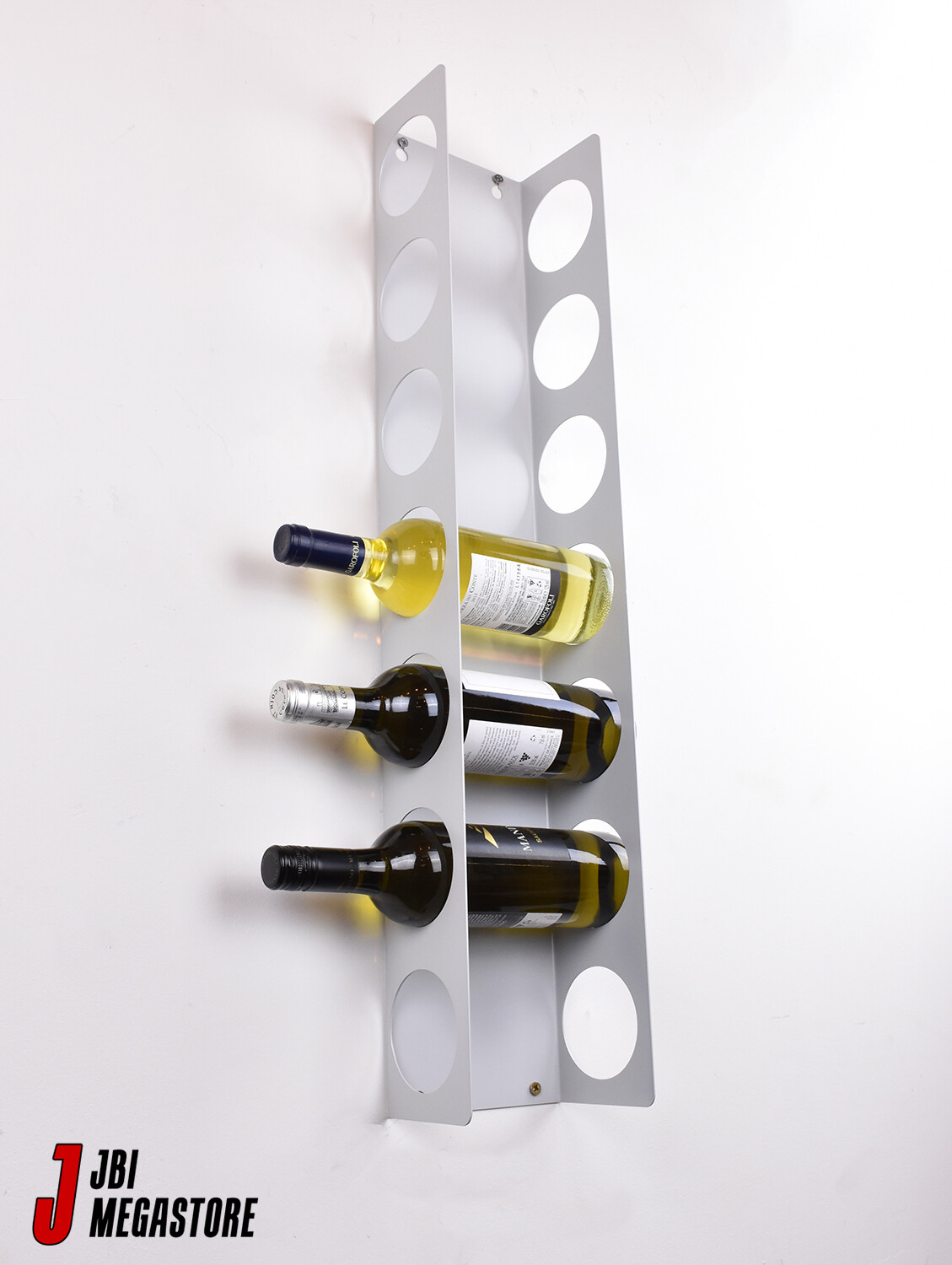Wall Cabinet Mounted Steel Narrow Wine Rack 7 Bottle Holder