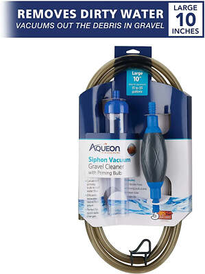 Aqueon Aquarium Siphon Vacuum Aquarium Gravel Cleaner Large with Bulb, 10-Inch