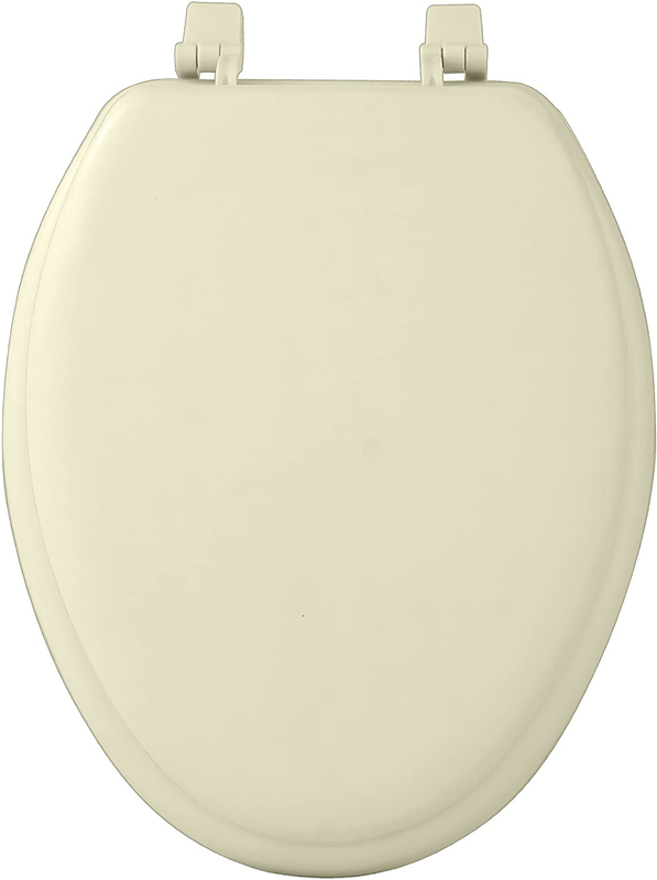 Bone Vinyl Foam Cushion Elongated Oval Standard Bathroom