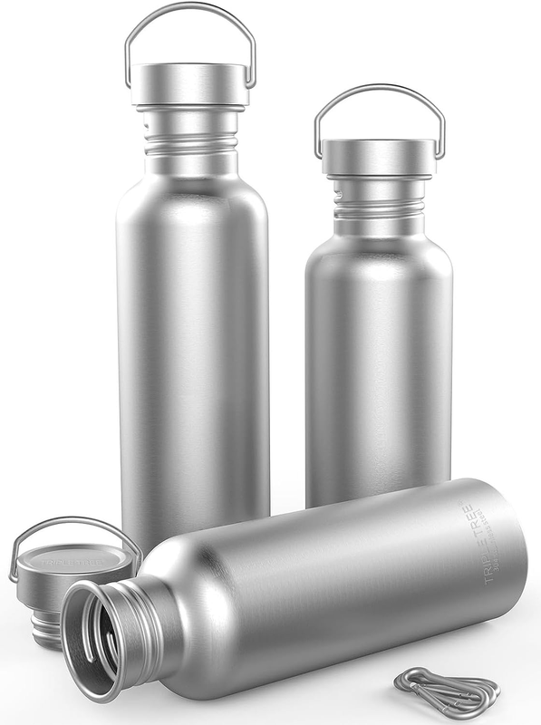 26 OZ Uninsulated Single Walled Stainless Steel Sports Water Bottle 18/8 Food Gr