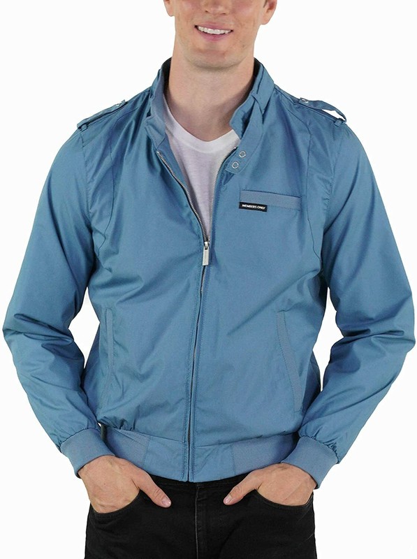 Pre-owned Members Only Men's Original Iconic Racer Jacket In Slate Blue ...