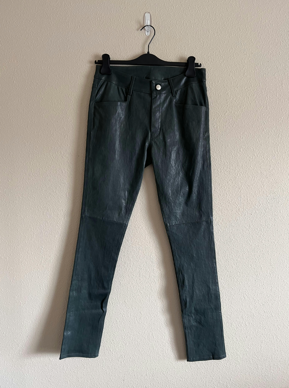 Rick Owens Strobe Leather Tyrone Pants - Size 46 - Teal