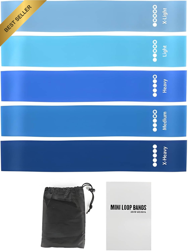 Resistance Loop Bands, Exercise Bands Set of 5 Rubber Latex Anti-Slip Resistance