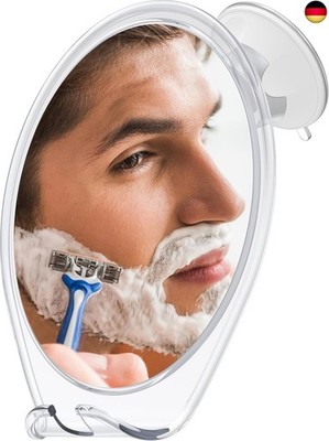 HONEYBULL Rasierspiegel für die Dusche ohne Beschlagen - mit Saugnapf, 