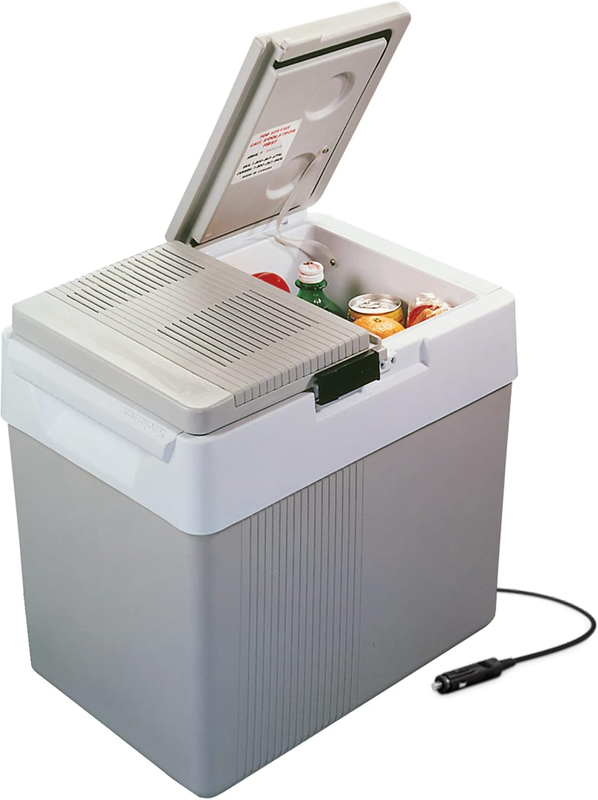 12V Iceless Cooler & Warmer – Portable 33 Qt Electric Cooler for Car, Truck, Camper, Boat, Hard Sided Mini Fridge for Camping, Picnic, Travel, Lunch, Food, Drinks, Bedroom, Office, Dorm
