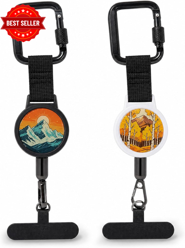 2PCS Phone Lanyard Anti-Theft Retractable Strap with Clip for Travel