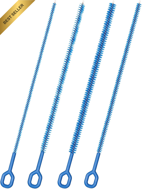 Heavy Duty Straw Cleaner Brush - 12.6 Inch Full Bristles Coverage (4-Size) and E