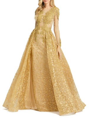 Женское платье А-силуэта Mac Duggal, золотое, 10