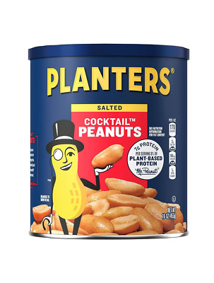 PLANTERS Salted Cocktail Peanuts, Party Snacks, Plant Based Protein 16oz 1