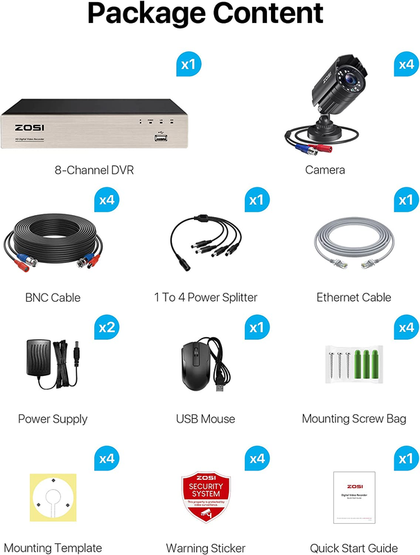 1080P Security Camera System with 1TB Hard Drive,H.265+ 8CH 5MP Lite HD TVI Vide