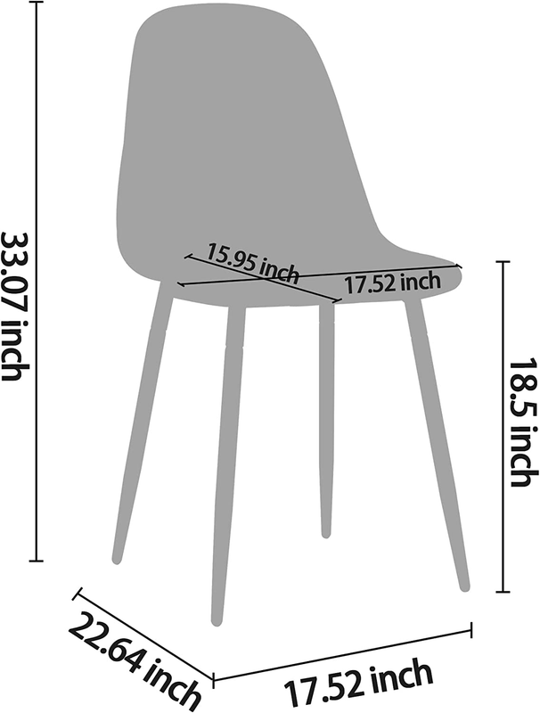 Faux Leather Dining Back Modern Side Chair for Pub Coffee Home, Set of 2, Dark B