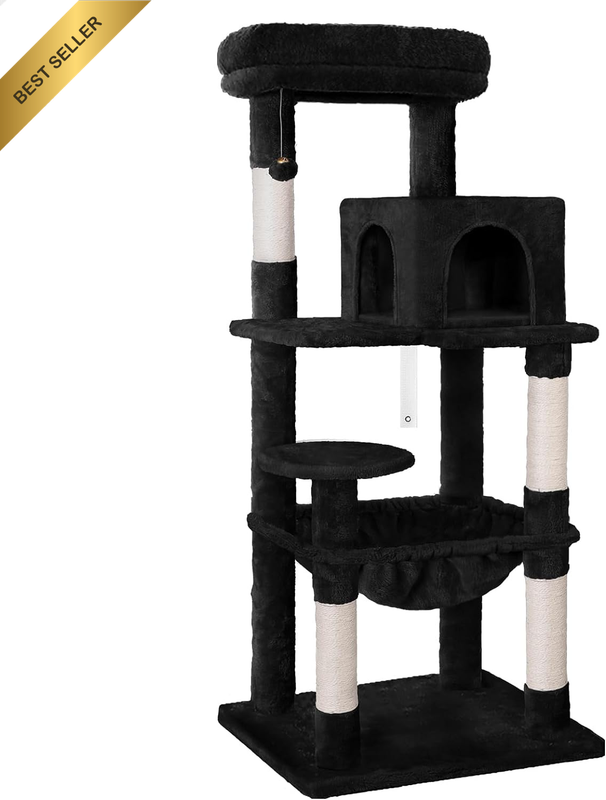 Cat Tree 143Cm Multi-Level Cat Tower with Scratching Posts, Sisal-Covered Cat Sc