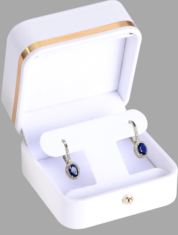 LAODA White Earring Gift Jewelry Box PU Leather for Dangle Hoops Studs