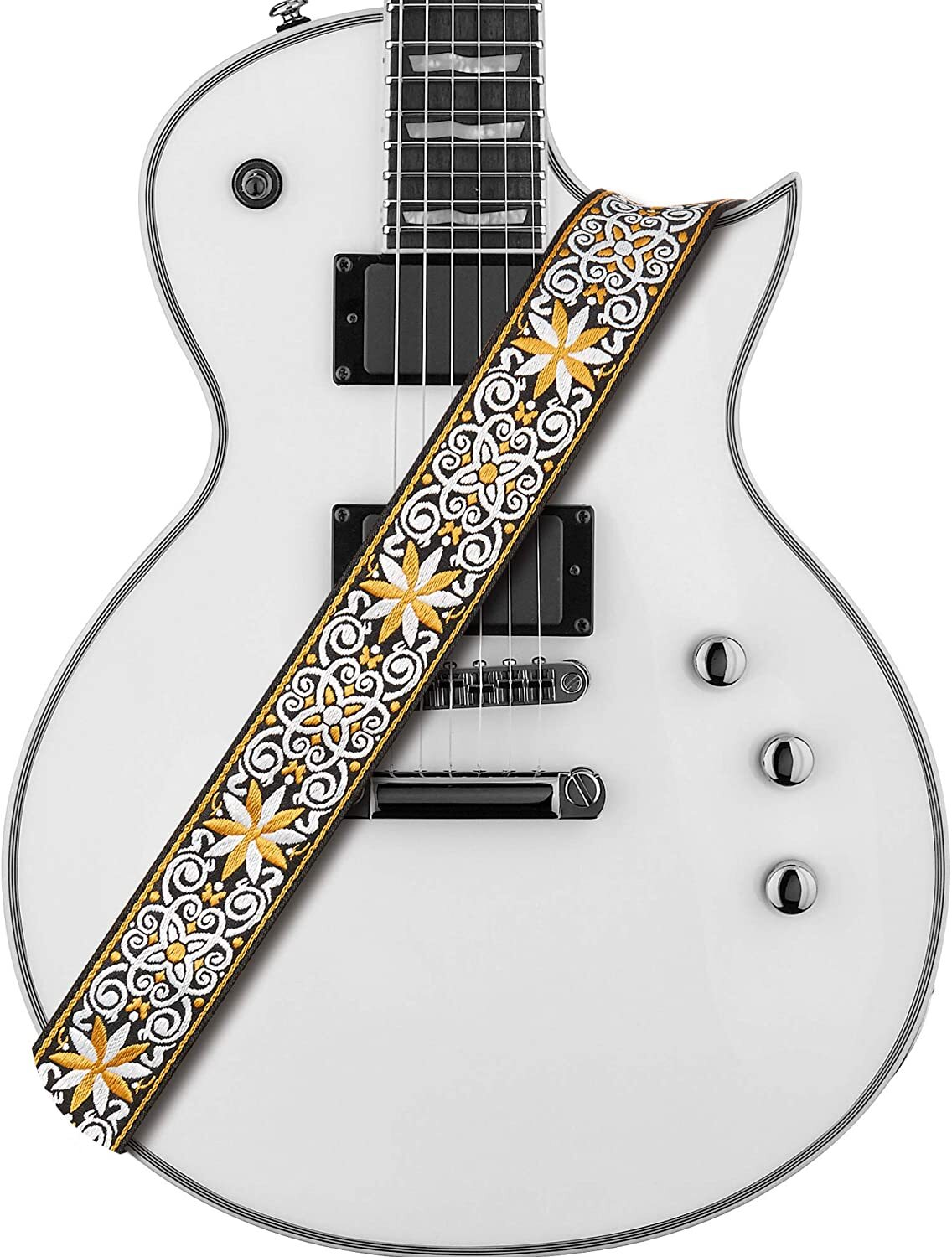Guitar Straps Vintage Embroidered For Bass Electric Acoustic Guitar Adjustable